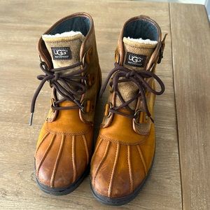 Pair of Ugg rain/winter boots with shearling interior. Water Resistant. Warm.